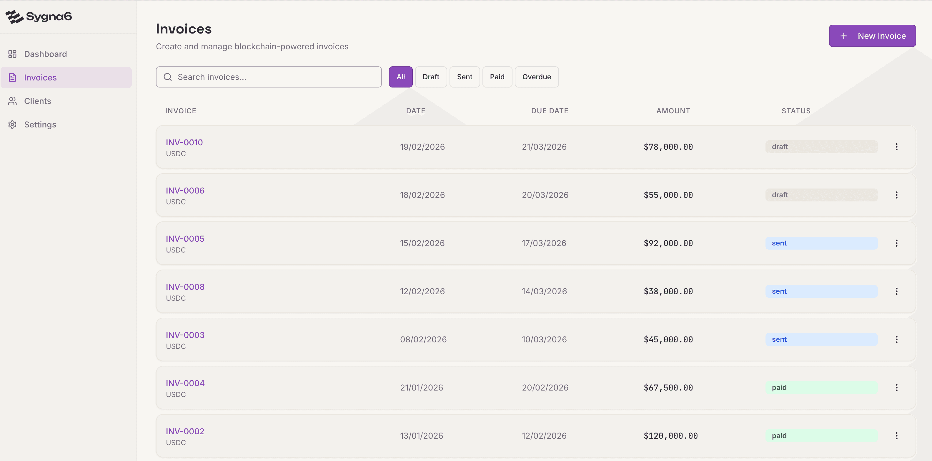 Invoice screenshot